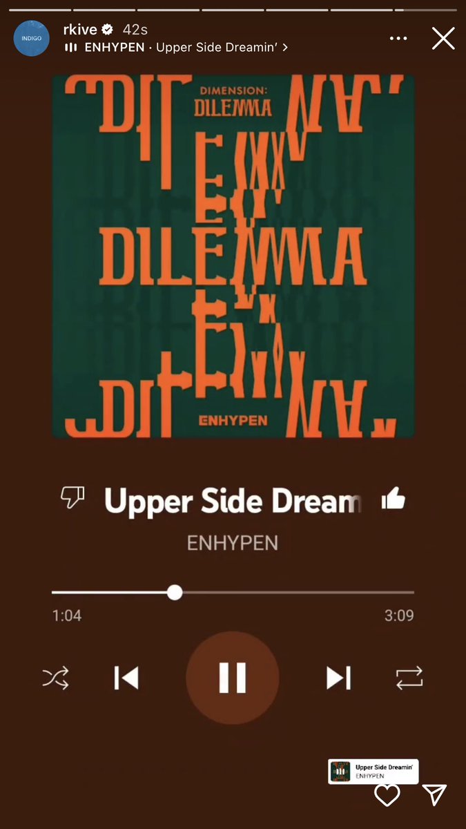 In 2022, BTS' RM shared Upper Side Dreamin' in his Instagram Story as one of the song he likes from ENHYPEN.