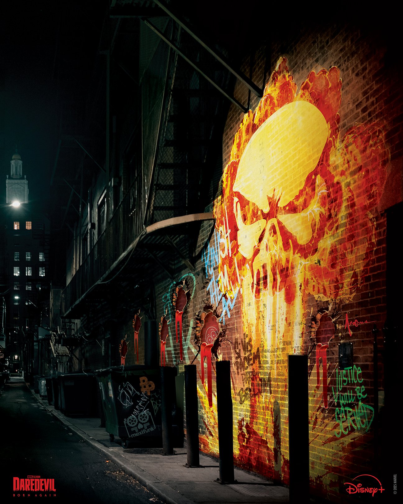 Creatieve Daredevil Born Again poster op Disney Plus België 