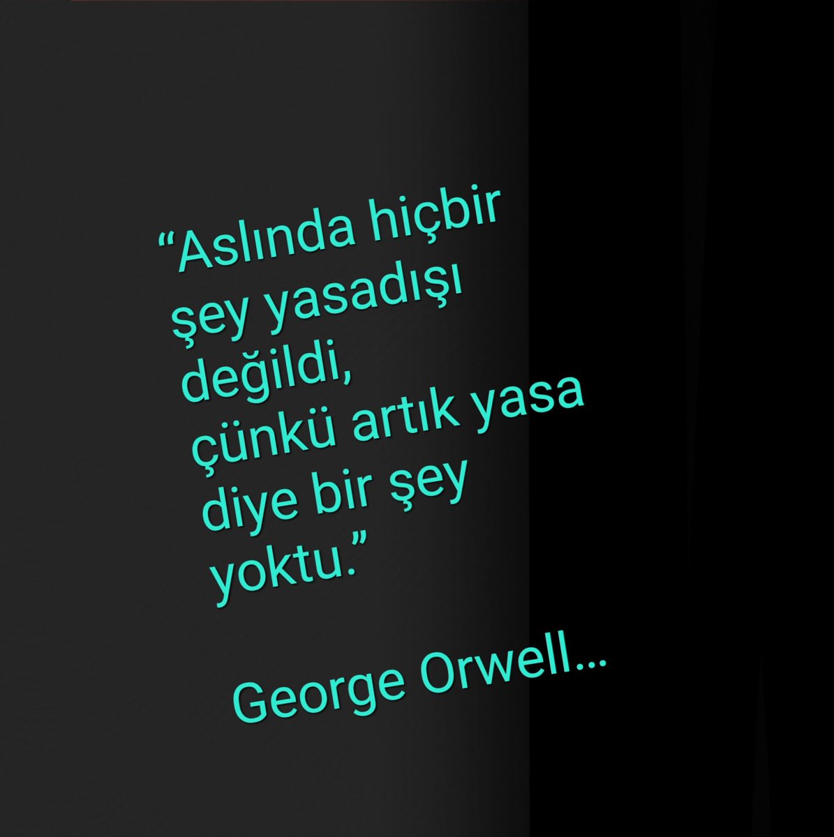 çünkü artık yasa diye bir şey yoktu...