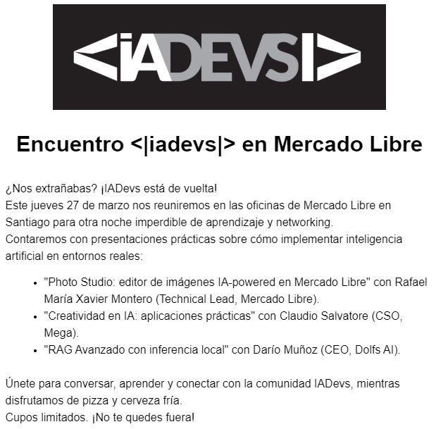 mardonet's tweet image. Los amigos de iADevs están organizando un encuentro este jueves. Anótese aquí: lu.ma/nx19hryv