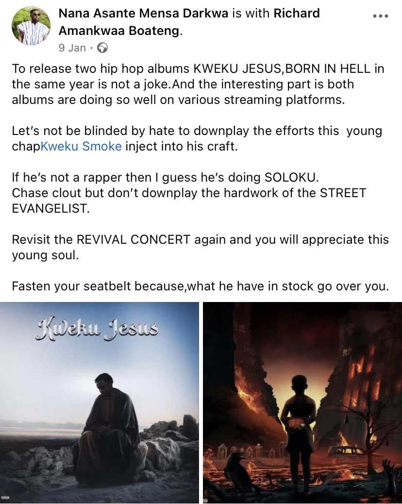 Krobea10's tweet photo. Two albums in a year and both albums are doing well extremely well.

@sarkodie asign ase3💯

Evangelist for a REASON @kwekusmoke_ https://t.co/dUzkdwVYyu