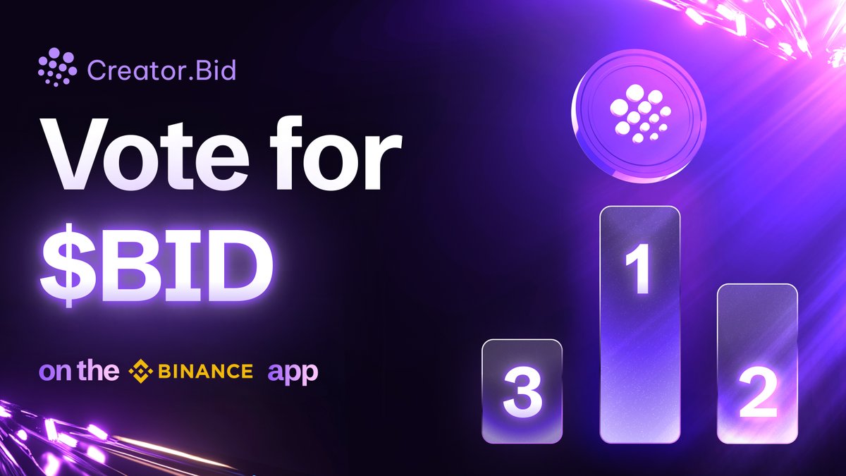 CreatorBid's tweet image. 🚨 DO YOU WANT $BID ON BINANCE? 🚨

If you have a verified @binance account and hold at least 0.01 BNB, you can vote now!

Let's unleash the power of our community!! 

Max RT this post and vote here 👇

binance.com/en/square/post…
