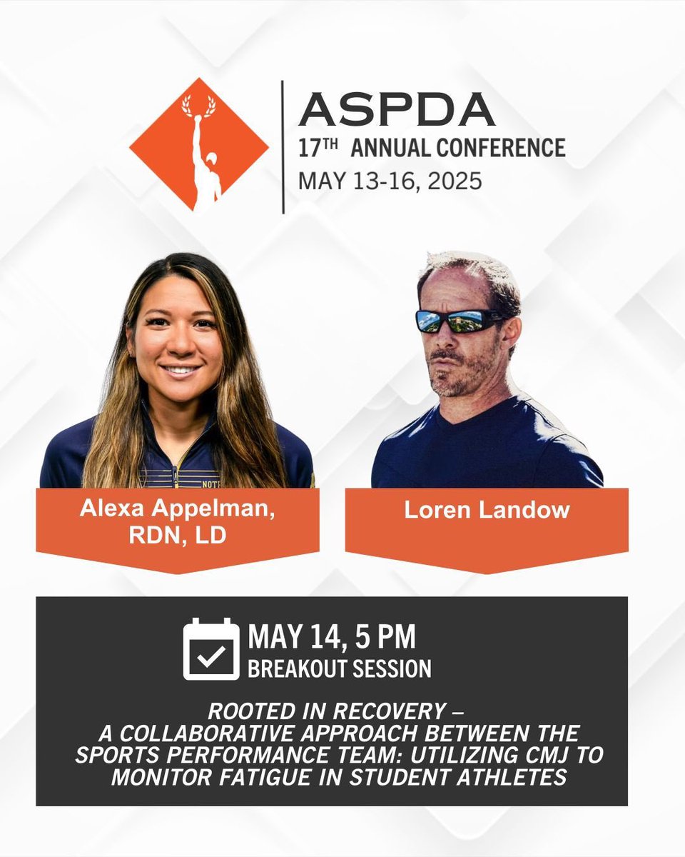 Brett Singer MS,RD,CSSD (@bsinger10) on Twitter photo We are less than 2 months out from <a href="/fuelingvictory/">American Sports & Performance Dietitians Assn.</a> ASPDA Annual Conference!
Here is just a portion of our agenda.
May 14:
<a href="/TStellingwerff/">Trent Stellingwerff, PhD / CSEP-CEP / FACSM / ChPC</a>
<a href="/DrKateAckerman/">Kathryn Ackerman</a>
<a href="/stevemagness/">Steve Magness</a>
<a href="/AlexaAppelmanRD/">Alexa Appelman, RD</a> We are less than 2 months out from <a href="/fuelingvictory/">American Sports & Performance Dietitians Assn.</a> ASPDA Annual Conference!
Here is just a portion of our agenda.
May 14:
<a href="/TStellingwerff/">Trent Stellingwerff, PhD / CSEP-CEP / FACSM / ChPC</a>
<a href="/DrKateAckerman/">Kathryn Ackerman</a>
<a href="/stevemagness/">Steve Magness</a>
<a href="/AlexaAppelmanRD/">Alexa Appelman, RD</a>
