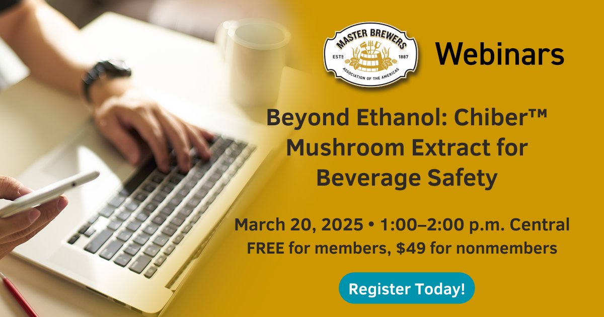 MasterBrewers's tweet photo. Last call to register! Our Chiber™ webinar is tomorrow at 1:00 p.m. Central. Learn about Chiber's efficacy against pathogens and how it can enhance your beverages.
Secure your spot! https://t.co/cUTVP7i1W2
#Webinar #BeverageSafety #MasterBrewers #UnitedWeBrew https://t.co/qLkpatCagu