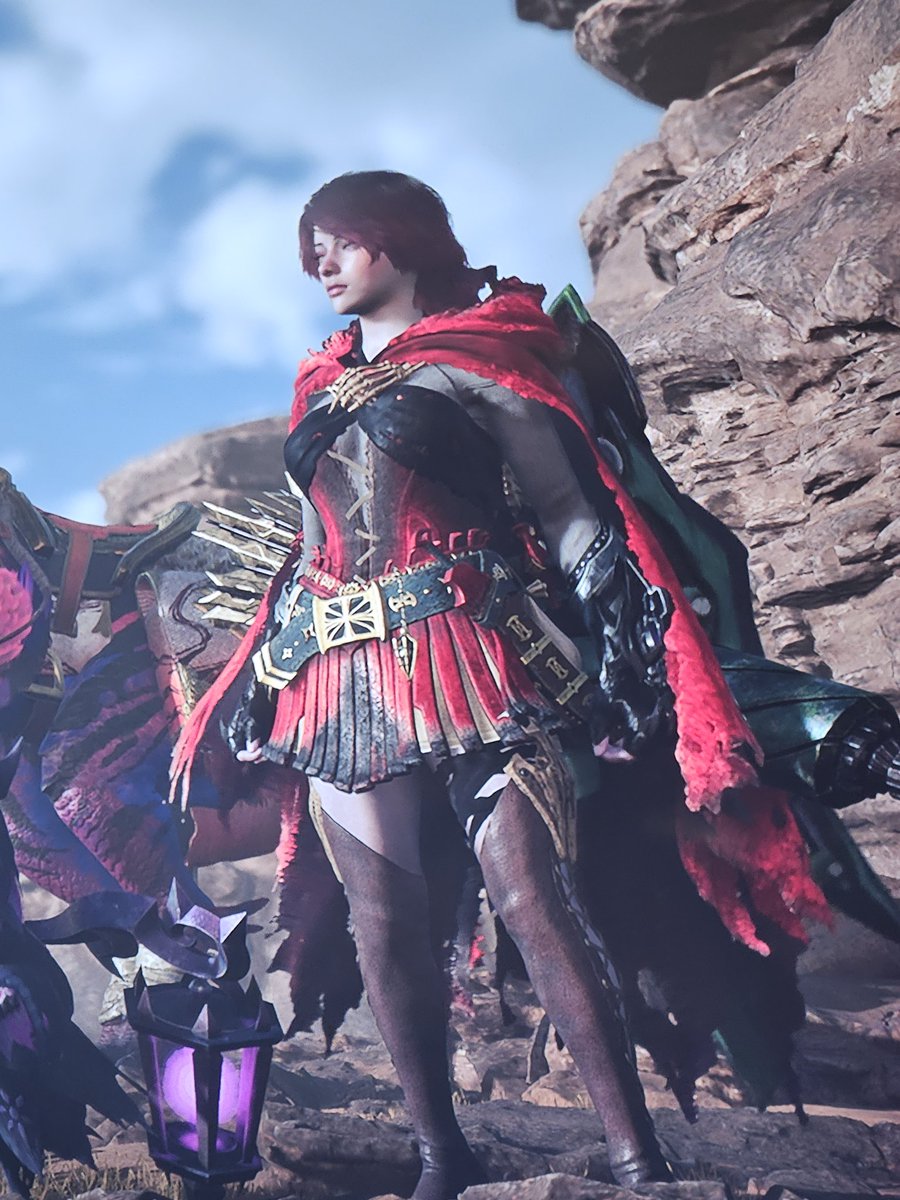 dashbert2's tweet image. Ruby in MH WILDS, I think I got it pretty close #rwby