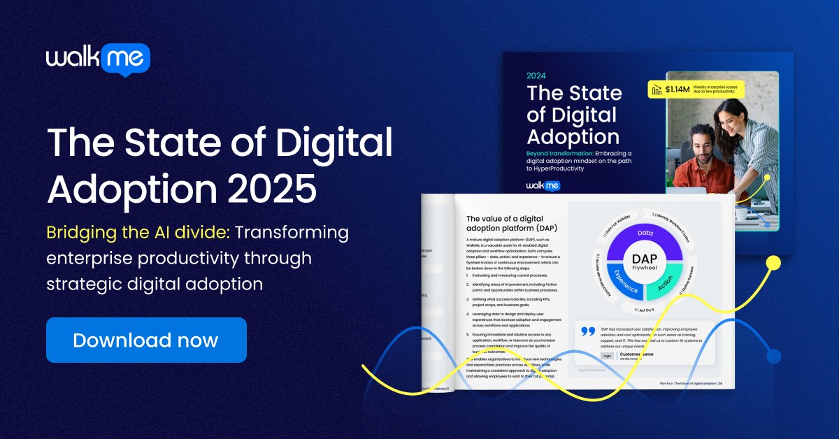 SAP_Advisor's tweet photo. New WalkMe research reveals a major #AI adoption gap as enterprises struggle to bridge AI ambitions and readiness. Learn more: https://t.co/g80R4sULmM https://t.co/LvjAS7eTqR