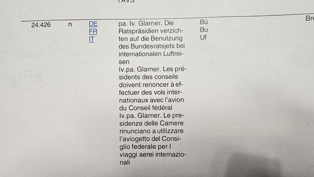 NicolasKolly's tweet image. Drôle : toute la gauche et les Verts refusent la proposition 24.426 visant à restreindre les vols avec l'avion du Conseil fédéral pour les présidents des Conseils... Je croyais qu'il fallait moins prendre l'avion ? 🤔