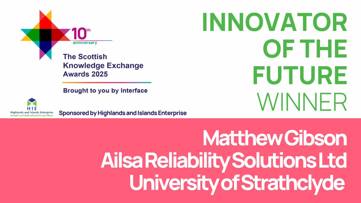🏆⏭️Innovator of the Future: WINNERS!
We're delighted that we can announce two winners for this category... Congratulations Dr Dayi Zhang &amp; Matthew Gibson!

Our fourth award of the evening was presented by Rachel Hunter, from category sponsor <a href="/HIEScotland/">HIE</a> #SKEAwards