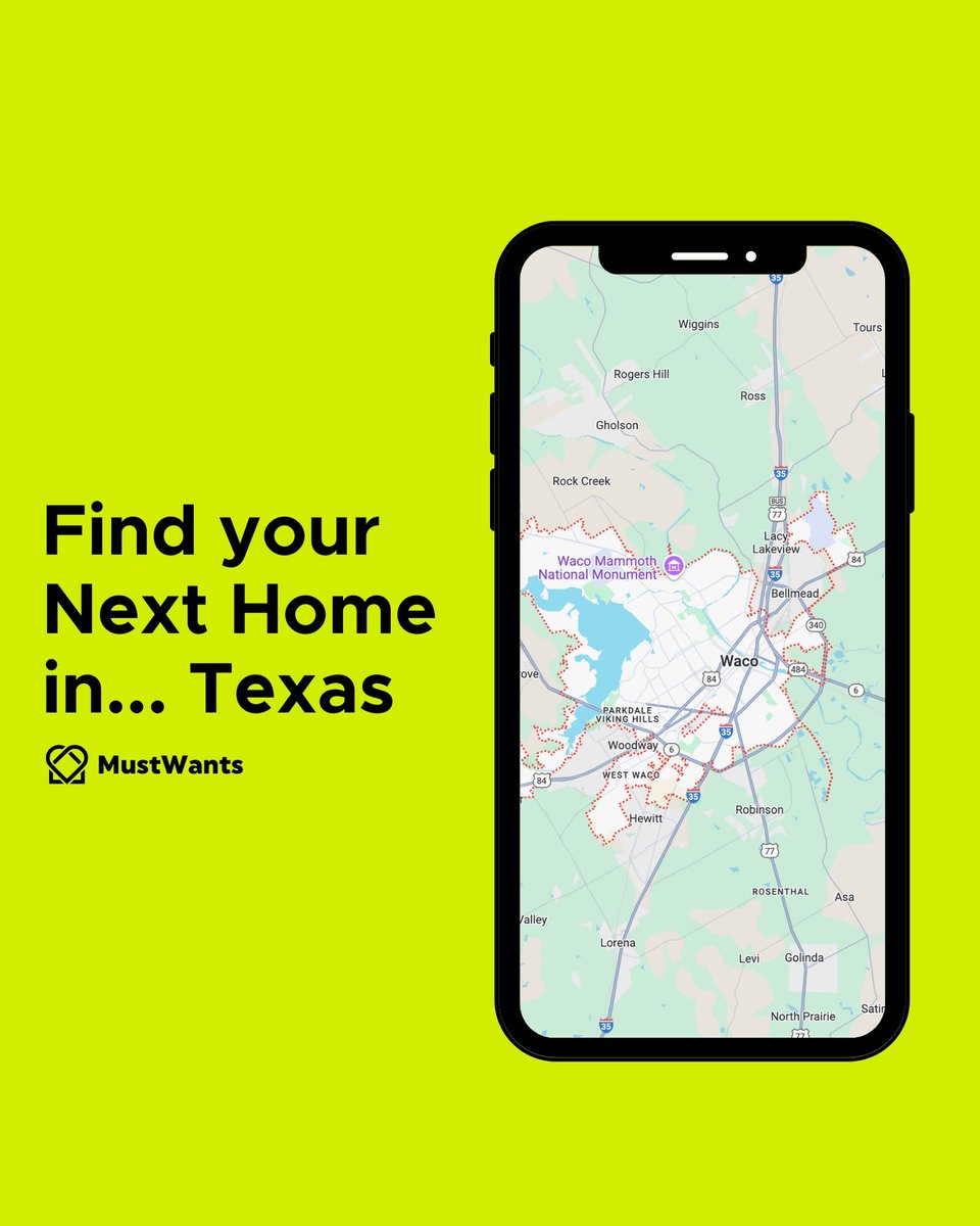 🌟 MustWants is now in Waco, TX! Discover your new home by downloading our app today at mustwants.com/download-app. Don’t wait! 🏡✨ #WacoTX #MustWants