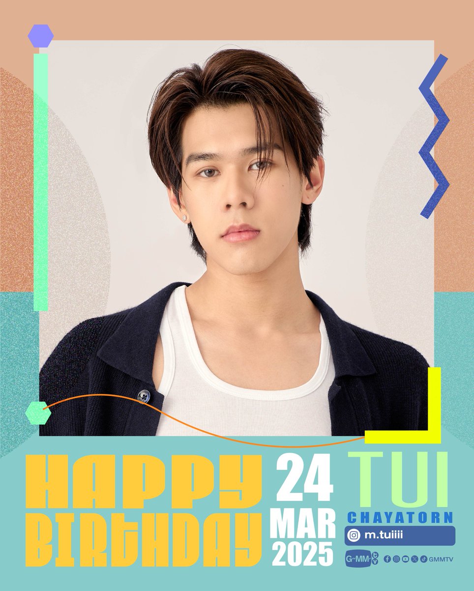 GMMTV's tweet photo. Happy Birthday to Tui

#GMMTV @TuiChayatorn https://t.co/3lyEB41xzu