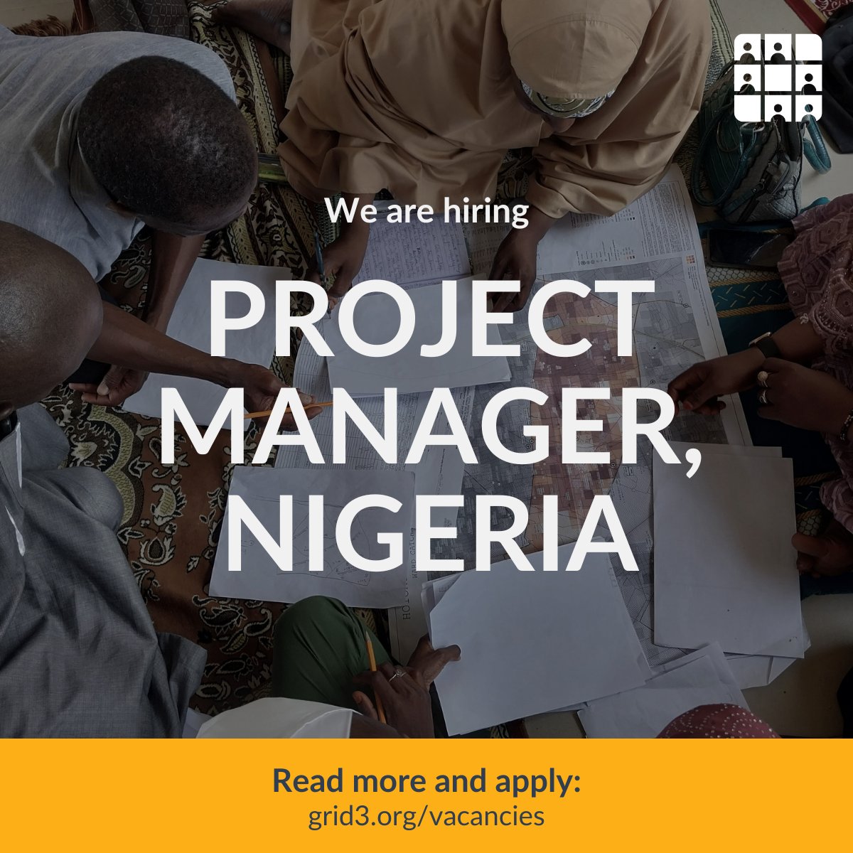 Job alert! GRID3 is hiring a Project Manager for #Nigeria. This team member will drive our programming in the country and foster strong relationships with key stakeholders. Click here to learn more:
bit.ly/3PUZKRQ