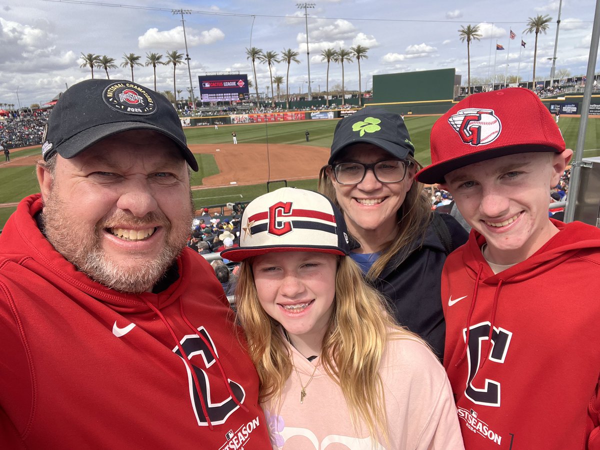 Have fun in AZ! Was there last weekend for my son’s BB tournament. Almost stayed to join you all. Great place to watch <a href="/CleGuardians/">Cleveland Guardians</a>. Next year for sure! <a href="/ESPNCleveland/">ESPN Cleveland</a> <a href="/HammerNation19/">Aaron Goldhammer</a> <a href="/TheRealTRizzo/">Tony Rizzo</a>