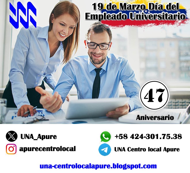 El Centro local Apure felicita a todos los trabajadores universitarios en su día.