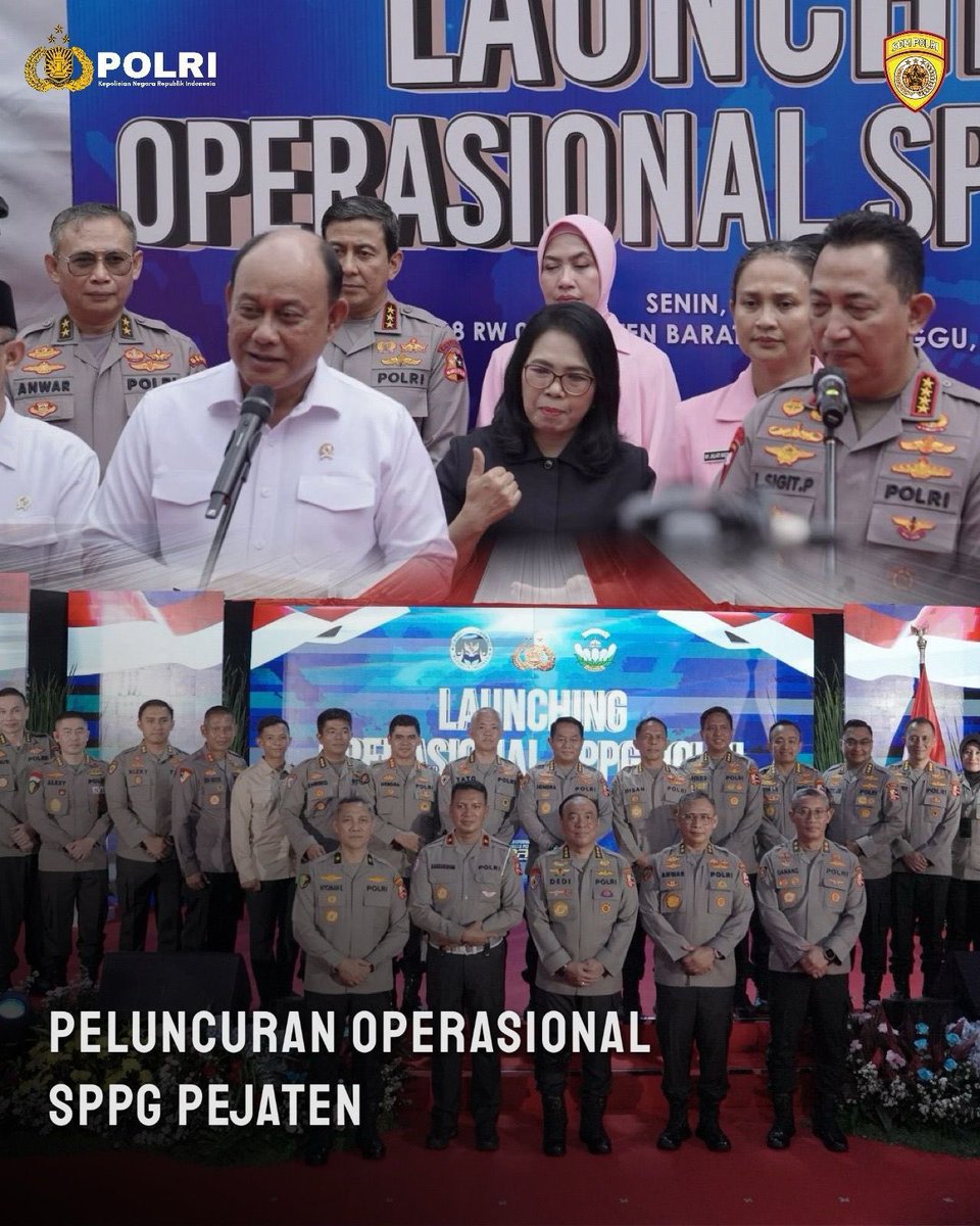 PolriSsdm's tweet photo. Polri Resmikan 20 SPPG untuk Dukung Program Makan Bergizi Gratis

Kepolisian Negara Republik Indonesia (Polri) meluncurkan 20 Sentra Pangan Polri dan Gizi (SPPG) guna mendukung Program Makan Bergizi Gratis (MBG) yang dicanangkan pemerintah.

#SPPGPolri
#PolriPeduli https://t.co/QgtYOldxCC