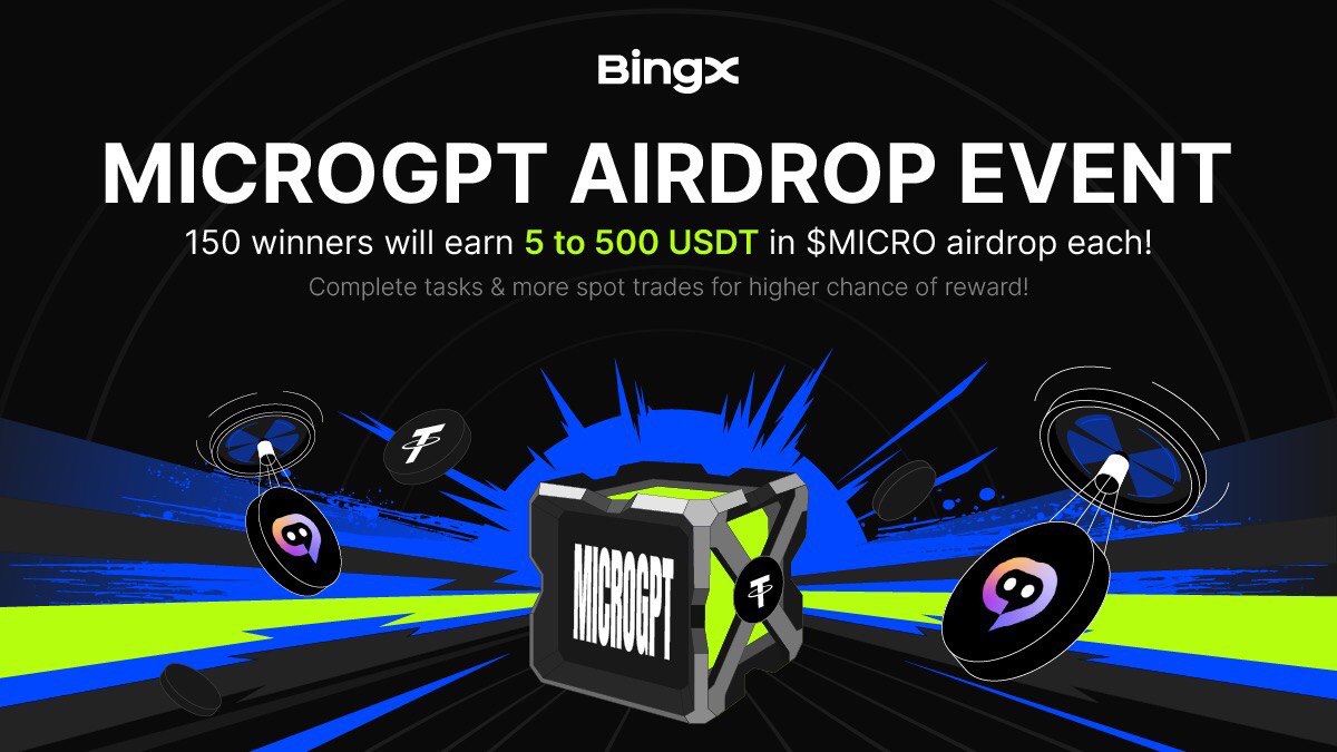 MDDODO_OFFICIAL's tweet photo. Meme coins & AI tokens are hot, it feels like something new is always happening. #MicroGPT's BingX airdrop gives $MICRO tokens to 150 winners, between 5-500. Deadline: March 25th. https://t.co/jKQC0hG4oO
