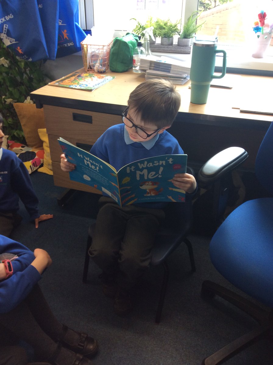 Addison brought his own book in after bringing his bookbag back and wanted to read the story to the class himself! Well done Addison- you did a super job!
