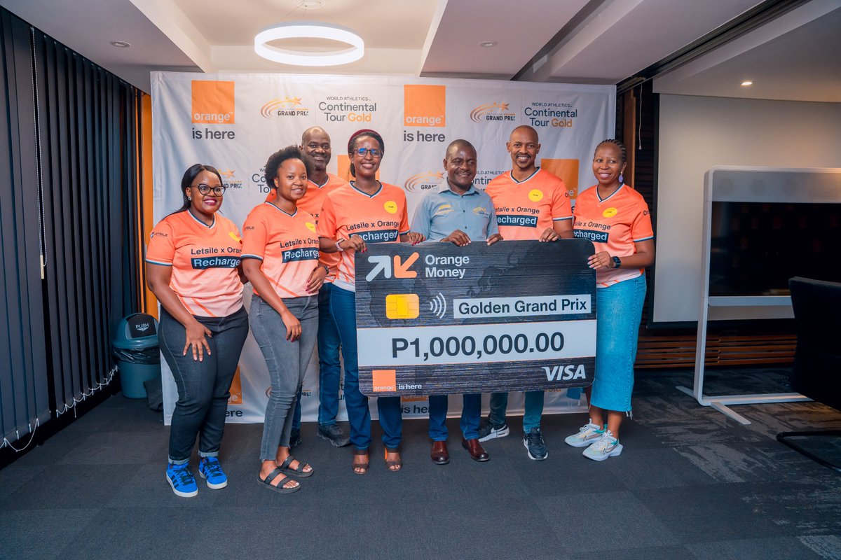 orangebw's tweet photo. Orange Botswana powers the FNB Botswana Golden Grand Prix with a P1 million sponsorship for the highly anticipated track &amp; field showdown this April! 

Get ready for world-class athletics and thrilling moments! 🇧🇼✨

#OrangeBotswana #GoldenGrandPrix https://t.co/lz41LdZGhM