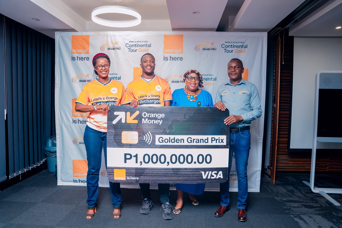 orangebw's tweet photo. Orange Botswana powers the FNB Botswana Golden Grand Prix with a P1 million sponsorship for the highly anticipated track &amp; field showdown this April! 

Get ready for world-class athletics and thrilling moments! 🇧🇼✨

#OrangeBotswana #GoldenGrandPrix https://t.co/lz41LdZGhM