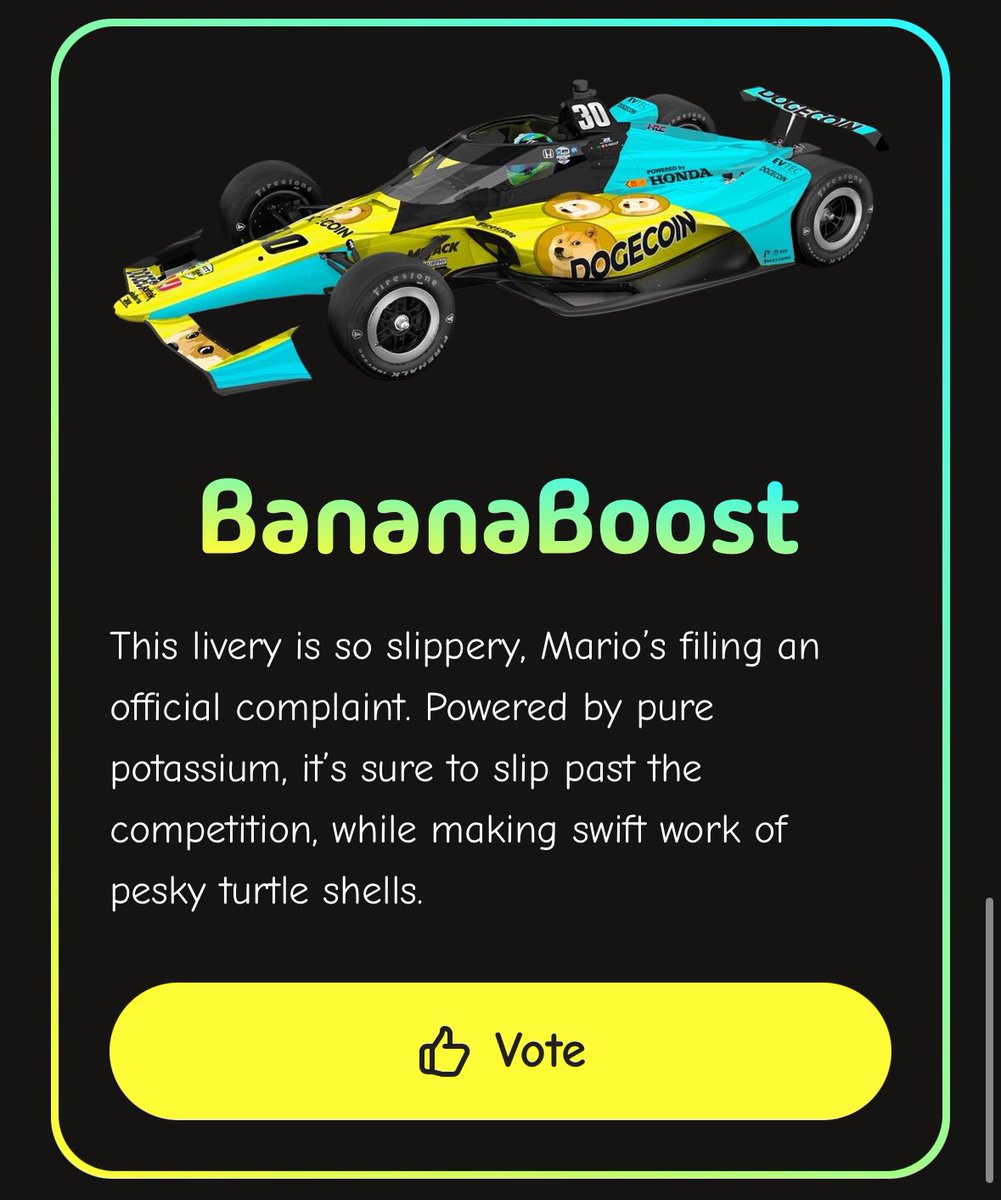 ⚠️ Dogecoin will be the primary sponsor for 𝗗𝗘𝗩𝗟𝗜𝗡  𝗗𝗘𝗙𝗥𝗔𝗡𝗖𝗘𝗦𝗖𝗢 at the 𝗜𝗡𝗗𝗜𝗔𝗡𝗔𝗣𝗢𝗟𝗜𝗦 𝟱𝟬𝟬 Fans can vote  online for the livery they want to see him run Link ➡️  https://t.co/eyDmpQaeG4 #INDYCAR #INDY500