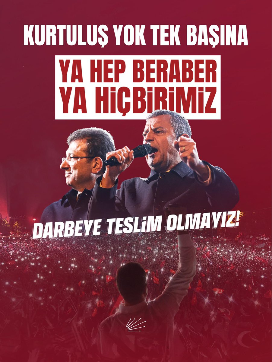 Kurtuluş yok tek başına ya hep beraber ya hiçbirimiz!
#DarbeyeTeslimOlmayız