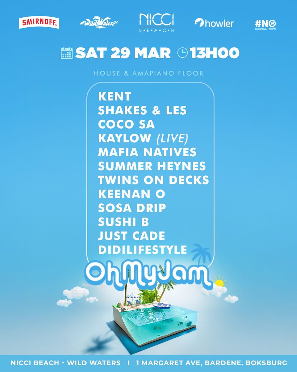 Proud to announce that I’ll be performing at this year’s Oh My Jam festival, alongside these dope artists. Catch me on the House &amp; Amapiano stage😎

Adiwele🤘🏽