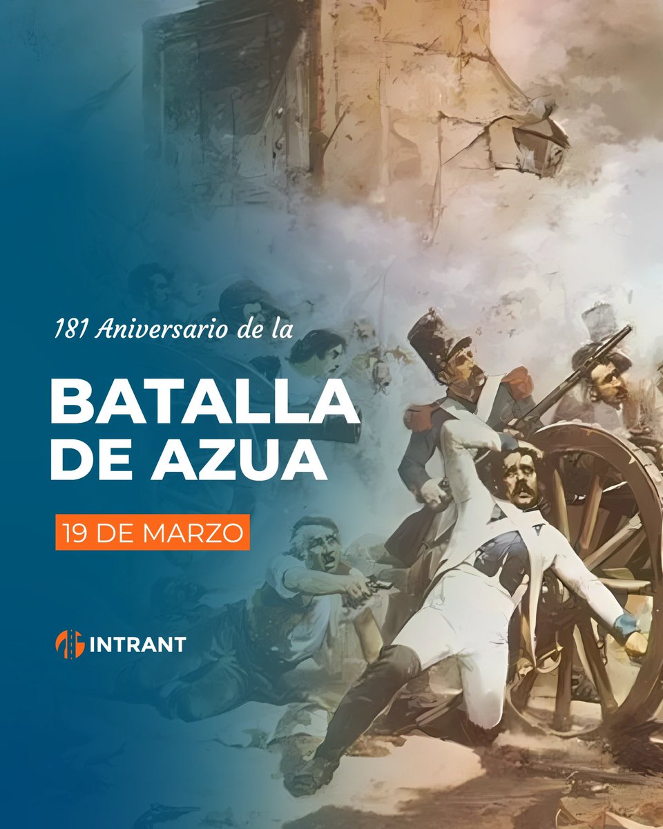 INTRANT_RD's tweet photo. 🙌🏻 Un día como hoy, 19 de marzo de 1844, los dominicanos defendieron con valentía nuestra recién proclamada independencia en la histórica Batalla de Azua.
🇩🇴 En el #INTRANT, recordamos y honramos a los valientes que lucharon por nuestra soberanía.
#IntrantRD https://t.co/aIhkAKLG66