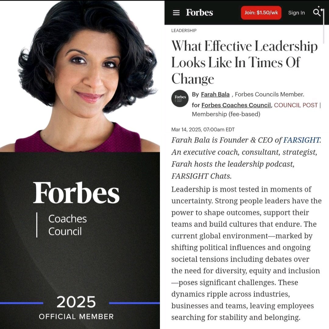 FARSIGHT (@gofarsight) on Twitter photo FARSIGHT CEO <a href="/farahbala/">Farah Bala</a> pens her thoughts on the leadership needed in today's world in Forbes as part of <a href="/ForbesCoaches/">Forbes Coaches Council</a>. Leaders are a builder or trust. A voice of stability and a champion for dignity in the workplace.
forbes.com/councils/forbe… FARSIGHT CEO <a href="/farahbala/">Farah Bala</a> pens her thoughts on the leadership needed in today's world in Forbes as part of <a href="/ForbesCoaches/">Forbes Coaches Council</a>. Leaders are a builder or trust. A voice of stability and a champion for dignity in the workplace.
forbes.com/councils/forbe…
