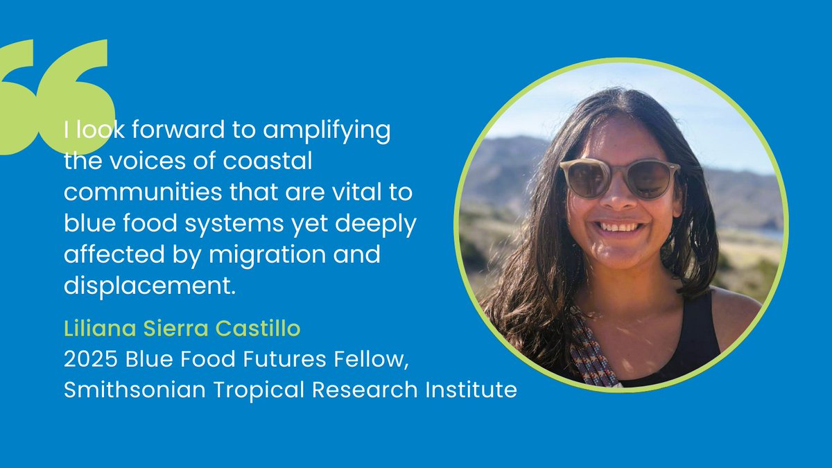 Blue Food Futures Program (@bluefoodfutures) on Twitter photo We are delighted to welcome Liliana Sierra Castillo to our inaugural #BlueFoodFutures Fellowship program!
Sierra Castillo is an interdisciplinary marine scientist based at <a href="/stri_panama/">Smithsonian Panama</a>.
Learn more about Sierra Castillo and the Fellowship Program ➡️bit.ly/3EWaYnh We are delighted to welcome Liliana Sierra Castillo to our inaugural #BlueFoodFutures Fellowship program!
Sierra Castillo is an interdisciplinary marine scientist based at <a href="/stri_panama/">Smithsonian Panama</a>.
Learn more about Sierra Castillo and the Fellowship Program ➡️bit.ly/3EWaYnh