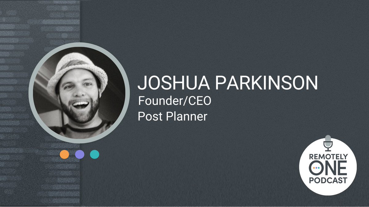 remotelyone's tweet photo. New Podcast Episode Alert 🚀 

From Street Performer to SaaS Innovator: In our latest episode, we dive into the inspiring journey of Joshua Parkinson, founder of Post Planner, a platform revolutionizing social media management.

📲: https://t.co/3sxUfPWzUs

 #RemoteWorkWednesday https://t.co/t7QPK5dygI