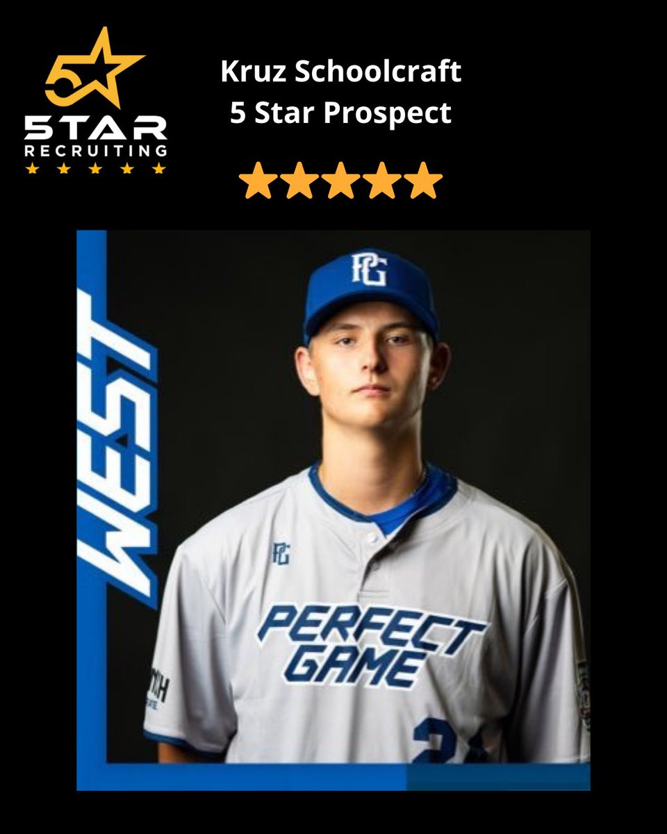 5tarBaseball's tweet photo. 5 ⭐️ Prospect 
Kruz Schoolcraft
LHP / 1B
Tennessee Commit 

@KruzSchoolcraft @USAPrimeNat @Vol_Sports 

#5tarbaseball #mlbdraft #ncaabaseball #highschoolbaseball #5starprospect  #baseballrecruiting https://t.co/LY39gIC77T