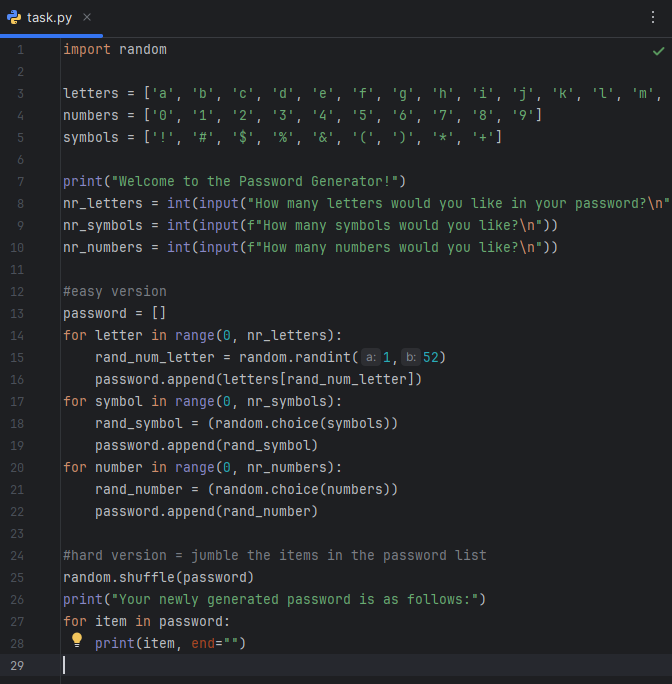 podspensnotes's tweet photo. Day 5 of #100DaysOfCode:
Concepts covered include: For loops and range.
Replicated the sum(), max(), and min() functions via own code.
Concluded the day by creating a Password Generator project. 

#LearnInPublic #letsconnect #python https://t.co/YGg5l7Zrv1