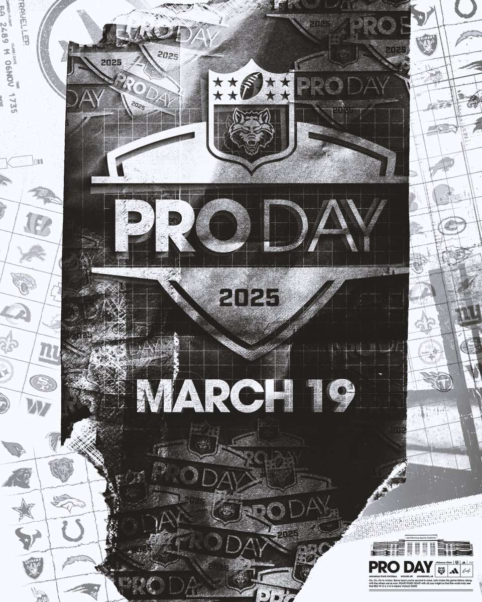 The road to the next level begins 𝐇𝐄𝐑𝐄!

It’s Pro Day at Arkansas State!

#WolvesUp🐺 x #NaturalStateFootball💎