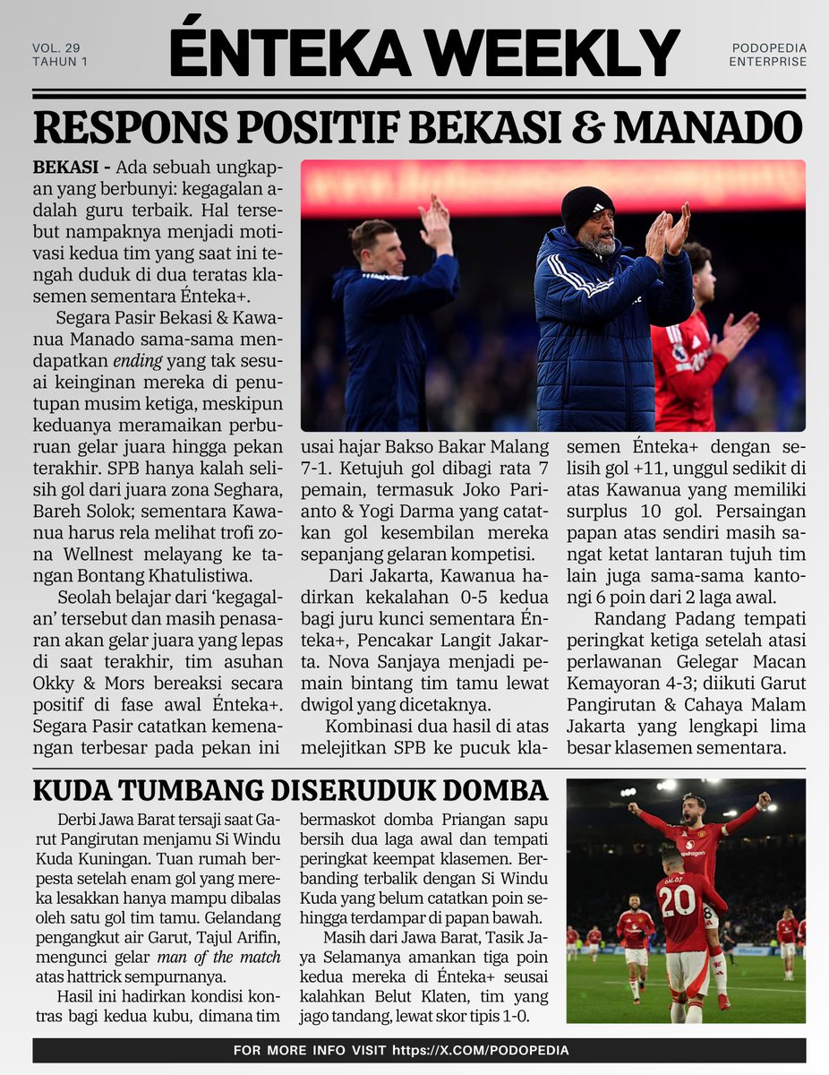 Bagi dua tim ini, kegagalan adalah motivasi. Selengkapnya di Énteka Weekly vol. 29. 🗞️

Berlangganan sekarang dan dapatkan konten terdepan tentang Énteka+! 🔔

#projecténteka #éntekaweekly

<a href="/podopedia/">podopedia</a> <a href="/iwansalimm/">iwan</a>

#fpl #fplindonesia