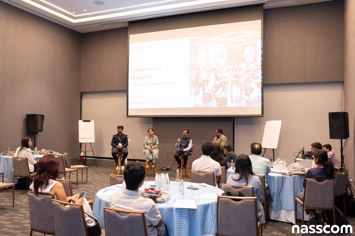 Matjoseph7's tweet photo. National Association of Software and Service Companies (NASSCOM) is an Indian non-governmental trade association and advocacy group that  serves the Indian technology industry.  It was an honour to be a speaker in the GenAI workshop for the Startup founders organised by NASSCOM. https://t.co/7zARGvi2af