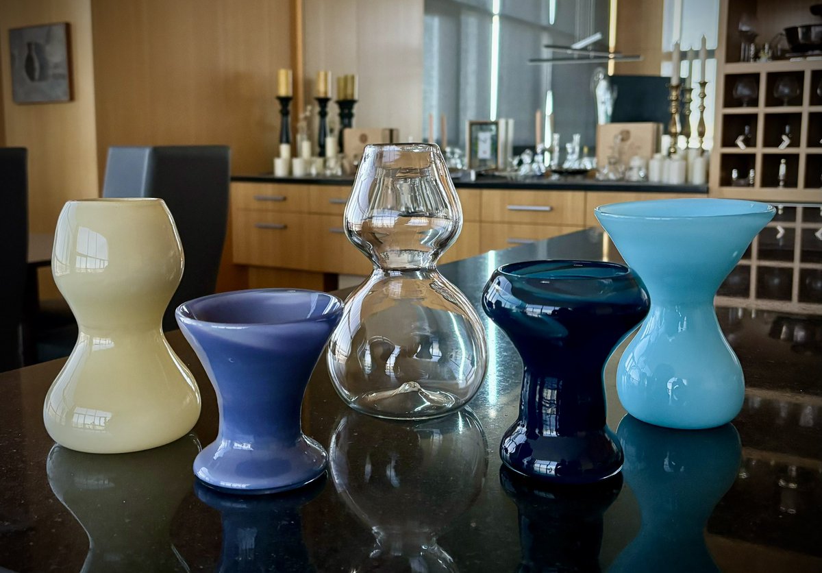 Some of my blown glassworks made on Sunday. Sharing in the hopes they might bring you some joy or a smile on this Wednesday. I keep striving to challenge myself and keep improving, as I hope we all do. Enjoy!