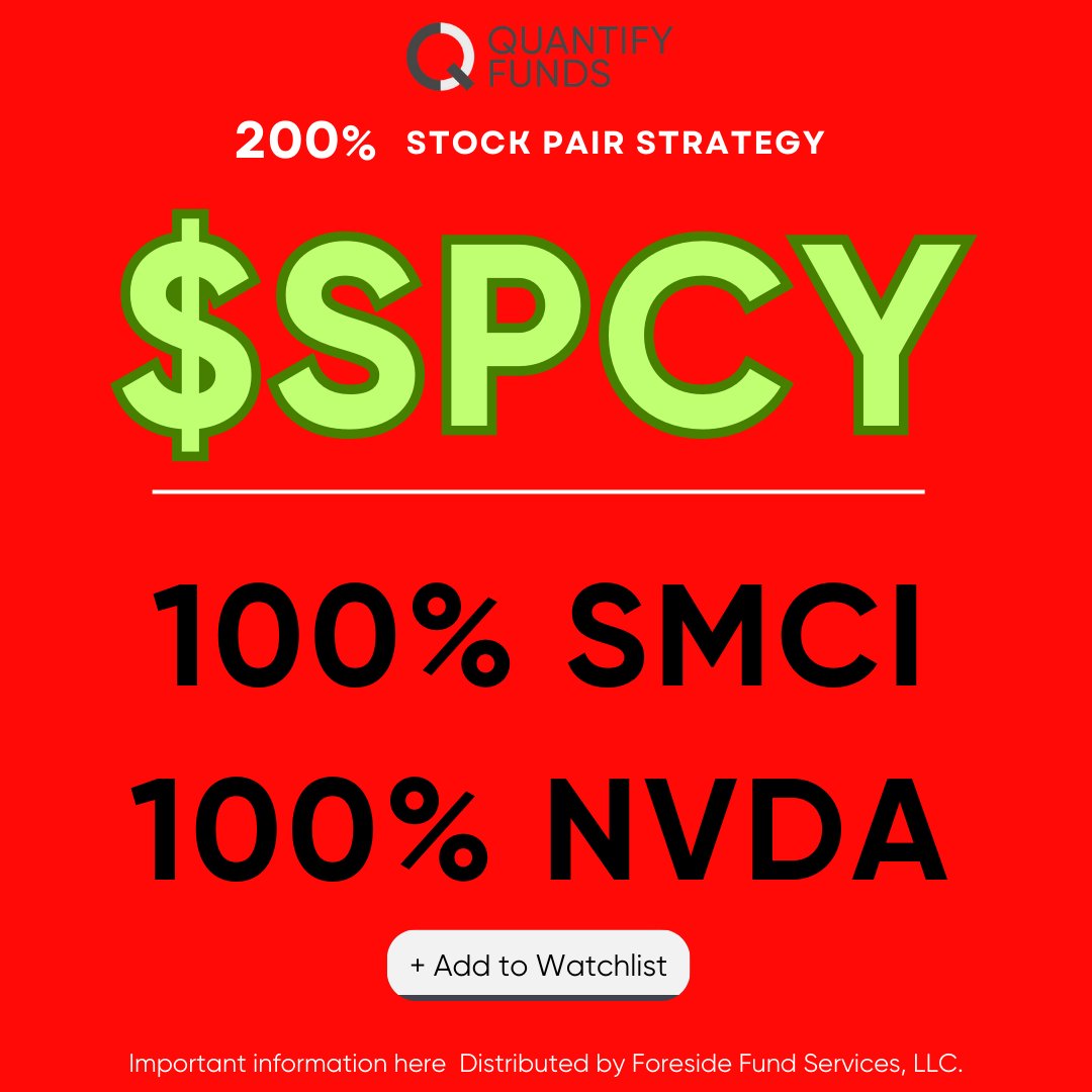 Double down on tomorrow. 
200% exposure in one trade. 
Important information @ quantifyfunds.com #MegaCapStacks #AI $NVDA $SMCI $SPCY $NVDL $NVDX $NVDU $SMCX $SMCL $AMDL $AMUU <a href="/Nasdaq/">Nasdaq</a>