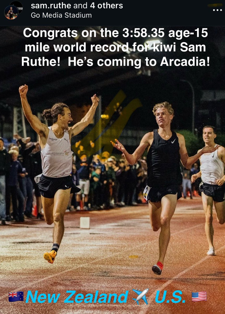 Strap in tight! 🇳🇿Kiwi phenom Sam Ruthe is crossing continents to get to Arcadia 🇺🇸 and race in a STACKED 3200m field on April 12th! This race is going to be fun!!! 🔥🔥🔥 <a href="/Arcadia_Invite/">Arcadia Invitational</a> <a href="/ArcadiaUnified/">Arcadia Unified</a>