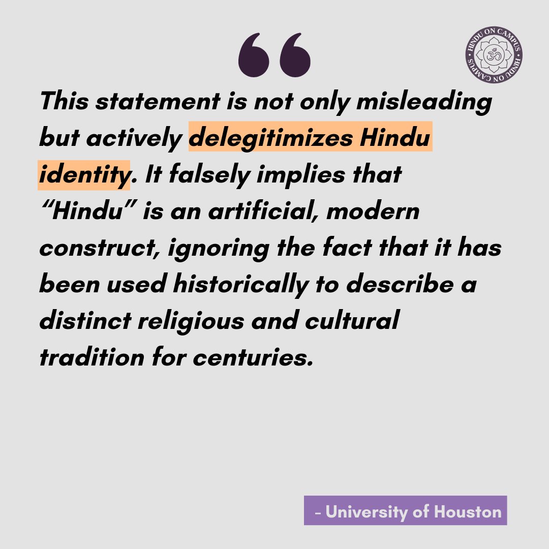 hinduoncampus's tweet image. ALERT: A Hindu student at @UHouston is reported to be in a class wherein the Professor is  delegitimizing Hindu identity, linking it to politics and religious extremism. 

&amp;gt;90% of Muslims and other minority groups see themselves as proud to be Indian (Source: Pew Research Center)