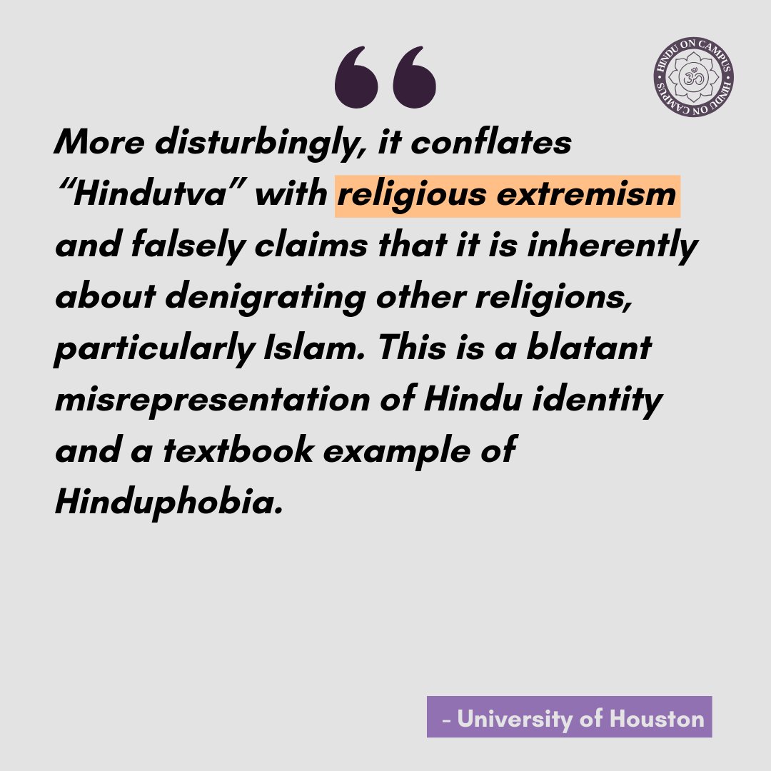 hinduoncampus's tweet image. ALERT: A Hindu student at @UHouston is reported to be in a class wherein the Professor is  delegitimizing Hindu identity, linking it to politics and religious extremism. 

&amp;gt;90% of Muslims and other minority groups see themselves as proud to be Indian (Source: Pew Research Center)