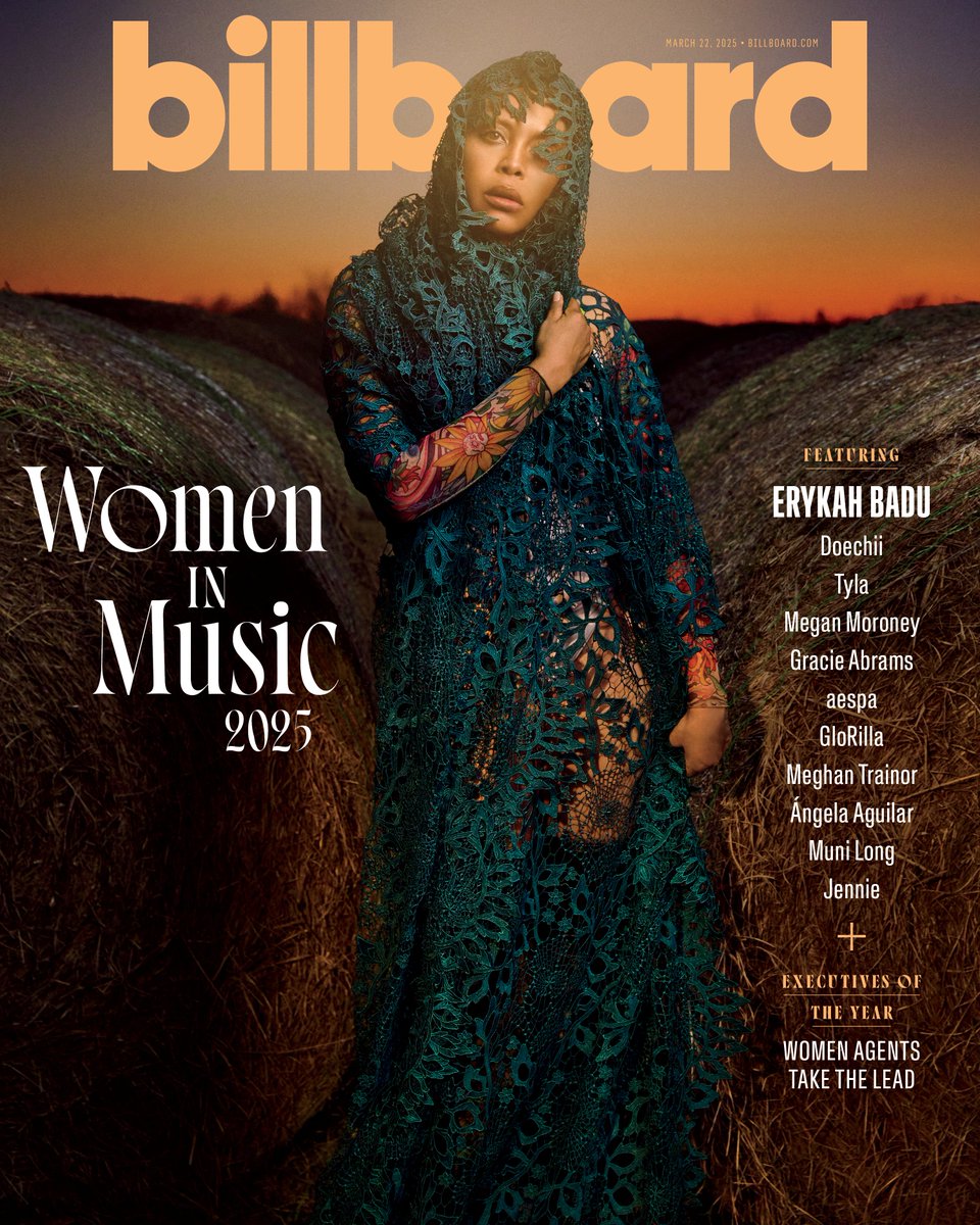 billboard (@billboard) on Twitter photo Neo-soul pioneer Erykah Badu (<a href="/fatbellybella/">ErykahBadoula</a>) is a true original — and remains a touchstone for artists of all kinds. 👑
She reflects on her career + prepping her first album in 15 years in her cover story as #BBWomenInMusic's ICON honoree: billboard.com/music/awards/e… Neo-soul pioneer Erykah Badu (<a href="/fatbellybella/">ErykahBadoula</a>) is a true original — and remains a touchstone for artists of all kinds. 👑
She reflects on her career + prepping her first album in 15 years in her cover story as #BBWomenInMusic's ICON honoree: billboard.com/music/awards/e…