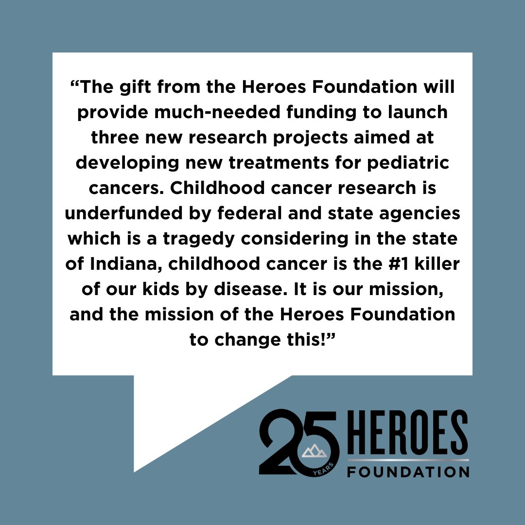 HeroesFndtn's tweet photo. The @HeroesFndtn is pleased to announce a $30K gift to @PUCancerInst at @LifeAtPurdue. Brilliant scientists are working toward better outcomes for #pediatriccancer patients in honor of @theTylerTrent.
#beatcancer #UnitingIndianaAgainstCancer #TylerTrent #BoilerUp #CancerResearch https://t.co/uYYzxIb0PK