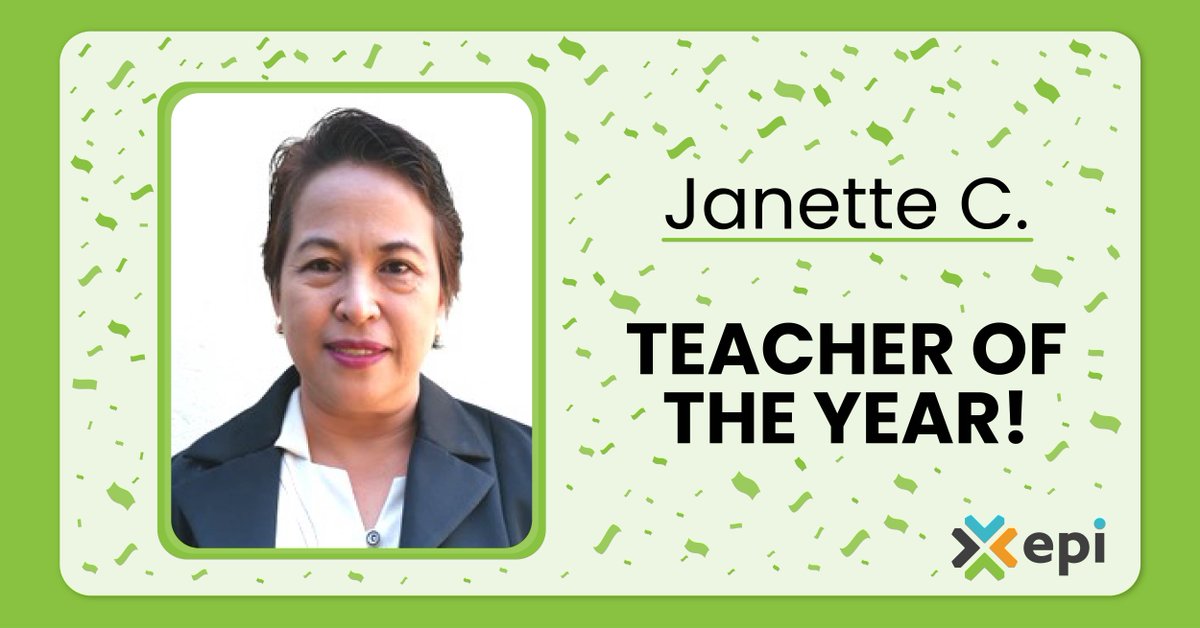 Educational Partners International (@teachwithepi) on Twitter photo Meet Janette, an inspiring elementary teacher from the Philippines! Her passion knows no borders, and today, we celebrate her as Teacher of the Year at her school. Your dedication changes lives—congrats on this well-deserved honor!
Learn more: TeachWithEPI.com
<a href="/ECAatState/">Educational & Cultural Affairs—U.S. Dept. of State</a> Meet Janette, an inspiring elementary teacher from the Philippines! Her passion knows no borders, and today, we celebrate her as Teacher of the Year at her school. Your dedication changes lives—congrats on this well-deserved honor!
Learn more: TeachWithEPI.com
<a href="/ECAatState/">Educational & Cultural Affairs—U.S. Dept. of State</a>