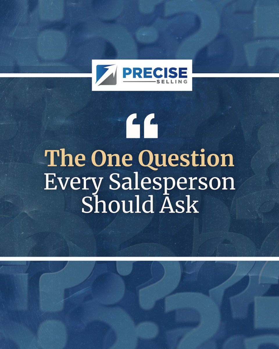 Every great sales conversation starts with one thing: a question that matters. 

#SalesTraining #SalesGrowth #SalesMindset