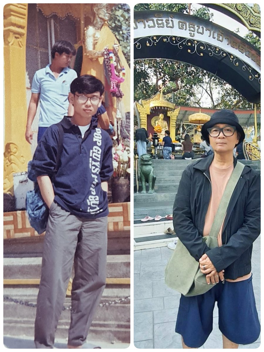 วันเวลาผ่านไป ไวเหมือนโกหก เหมือนพ่อกะลูก...ในความเป็นจริง ภาพแรกอายุ 20 ปี ผ่านไปอีก 40 ปีต่อมา...
คุณพระ!...รอดมาได้ไงจนถึงปูนนี้
#อนุสาวรีย์ครูบาศรีวิชัย
#ดอยสุเทพเชียงใหม่
ในกาลครั้งนั้น...
😊🤣✌️👍💕