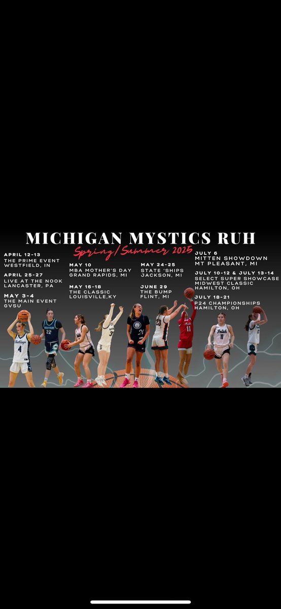 Here is my spring/summer aau schedule. I’m excited to play with this team! <a href="/MImystics/">Michigan Mystics</a>