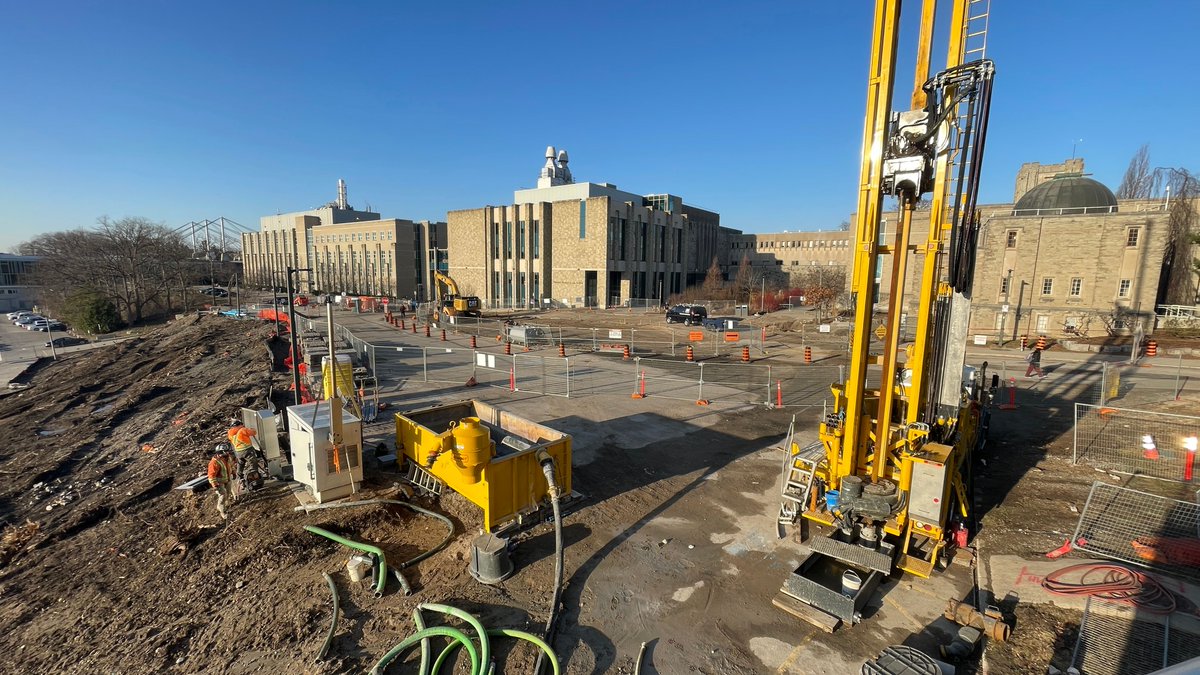 As work continues on Western’s new Engineering building, crews will be drilling today to run tests for a geothermal energy system. A slight sulphur smell may be noticeable on campus, but it is natural and harmless. #WesternU