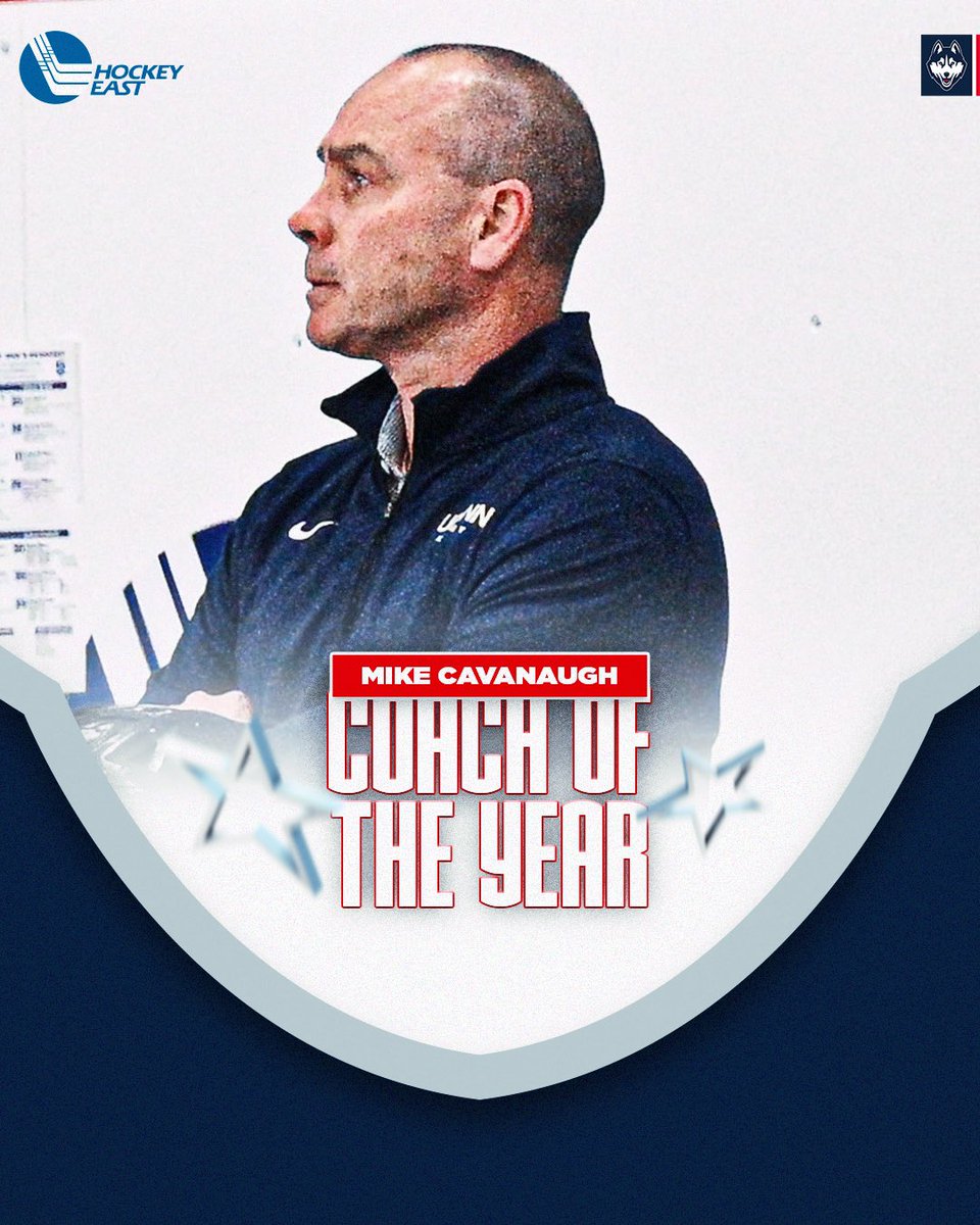 COACH OF THE YEAR🗣️🗣️

We are so proud to announce that Coach Cav has been named <a href="/hockey_east/">Hockey East</a> Coach of the Year❄️🏒🚌