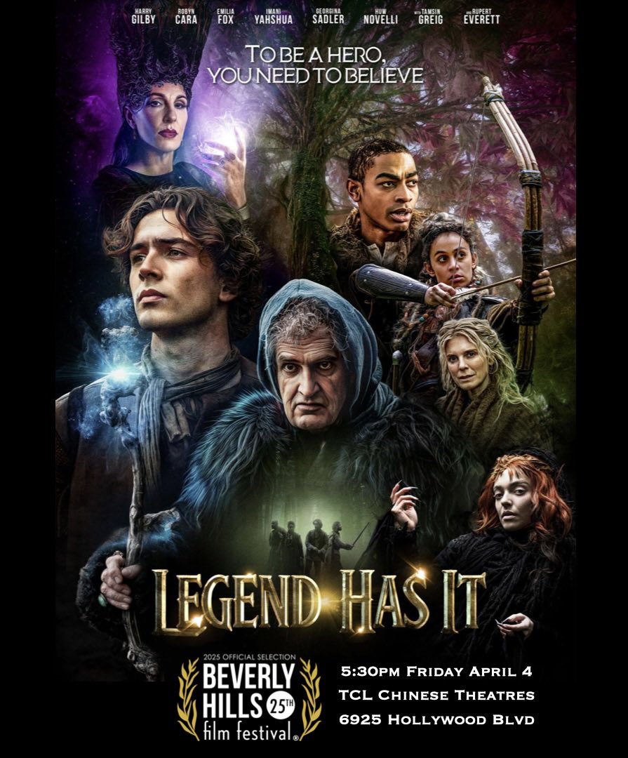 So thrilled and excited to have my latest movie LEGEND HAS IT invited to screen at the 25th Beverly Hills Film Festival, Friday April 4th, 5:30pm, <a href="/ChineseTheatres/">TCL Chinese Theatres</a>