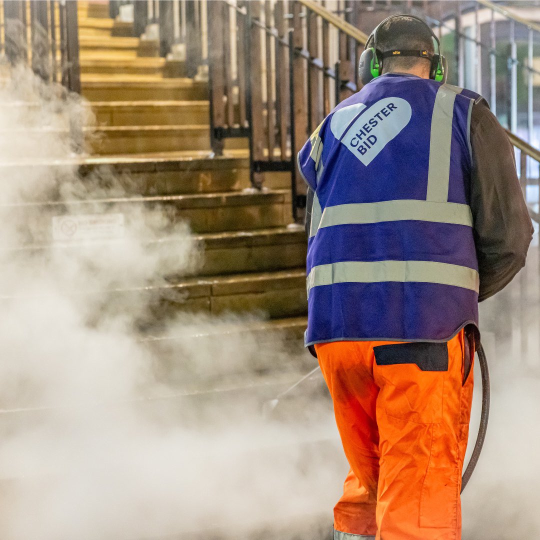 ChesterBID's tweet photo. 💦✨ STEP INTO SPRING: JET WASHING ✨💦

Last week, we enhanced our jet-washing service for members as part of our Step Into Spring initiative! 

Awnings, pavements, and alfresco areas were refreshed —what a difference! 👏

#StepIntoSpring #chester #city #uk #cleaning #jetwash https://t.co/zupPyu6j4d