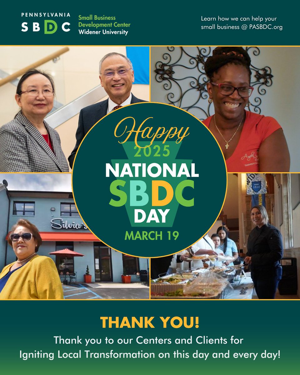 Happy #SBDCDay 🎉

Today we take time to acknowledge the clients, fellow centers, and consultants that make SBDC's across the nation so special! We are committed to supporting the small businesses in our community and recognizing the amazing work that makes our community shine ⭐